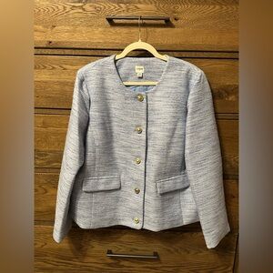 J.Crew Light Blue Tweed Short Blazer